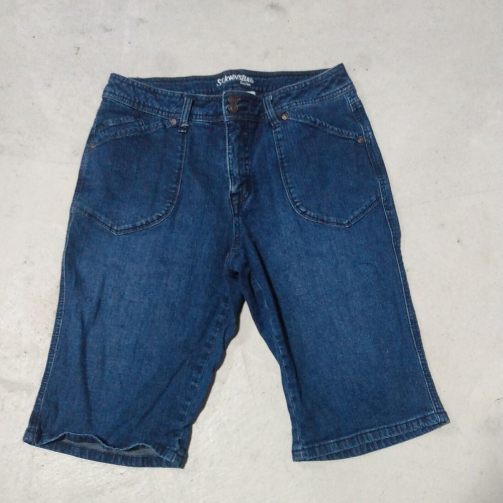 St. John's Bay Crop Capri Straight Leg Blue Denim Jeans Womens Size 10